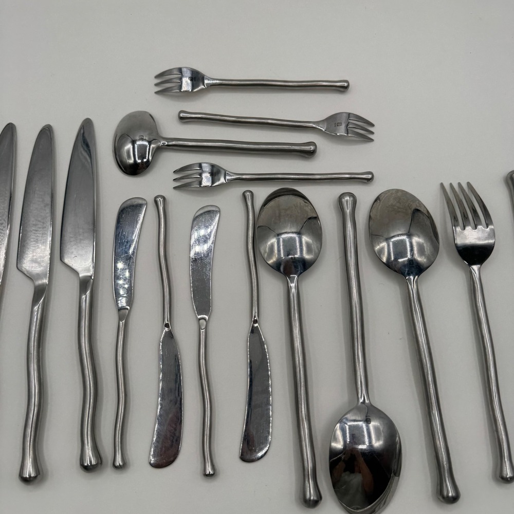 Gourmet Settings Treble Clef 18/10 Stainless Flatware Set 25 Piece Hand Forged - Picture 10 of 13